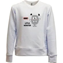 Детский свитшот без начеса Little gray monster. Boo!