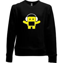 Детский свитшот без начеса Yellow monster in the headphones.
