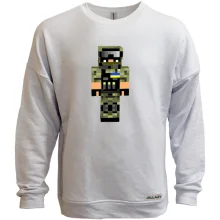 Свитшот без начеса Воин ВСУ в стиле Minecraft