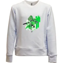 Детский свитшот без начеса Billie Eilish green art