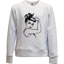 Детский свитшот без начеса Pop art Power girl