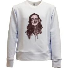 Детский свитшот без начеса girl makeup skull
