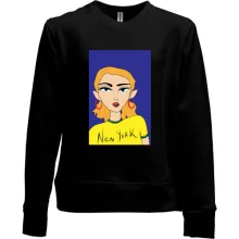 Детский свитшот без начеса Blonde in a yellow t-shirt