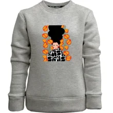 Детский свитшот без начеса Brunette with poppies