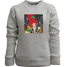 Детский свитшот без начеса Redhead girl with flowers