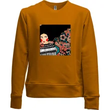 Детский свитшот без начеса Brunette with pattern