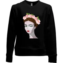 Детский свитшот без начеса Girl with pink flowers 1