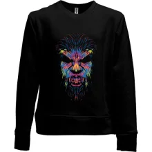 Детский свитшот без начеса Portrait with neon lines