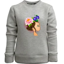 Детский свитшот без начеса Baby with flowers