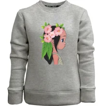 Детский свитшот без начеса Baby with flowers 1