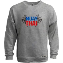 Світшот без начосу Муай тай з написом «MUAY THAI» та силуетами бійців