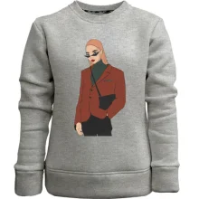 Детский свитшот без начеса Stylish girl with glasses