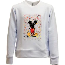 Детский свитшот без начеса Mickey mouse paint art