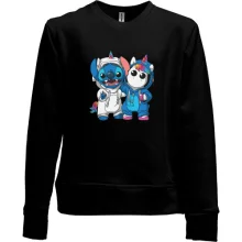 Детский свитшот без начеса Stitch and unicorn