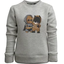 Детский свитшот без начеса Baby groot and batman