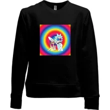 Детский свитшот без начеса Rick and Morty rainbow