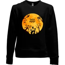 Детский свитшот без начеса с ужастиками Happy Halloween