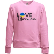 Детский свитшот без начеса LOVE Ukraine с флагом