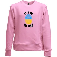 Детский свитшот без начеса с принтом "it's in my DNA"
