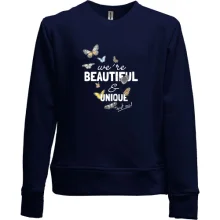 Детский свитшот без начеса с бабочками "Beautiful"