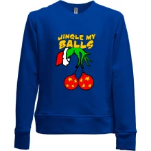 Детский свитшот без начеса с новогодними шарами "jingle my balls"