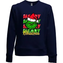 Детский свитшот без начеса с Гринчем "Merry merry merry"