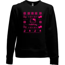 Дитячий світшот без начосу з новорічним принтом "Hello Kitty"