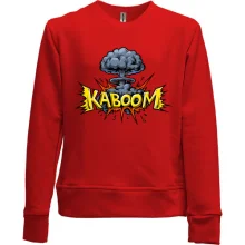 Детский свитшот без начеса с сердцем "Kaboom"