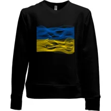 Детский свитшот без начеса "Флаг Украины в виде волн"
