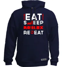 Худи без начеса Eat Sleep Roblox Repeat