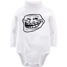 Детское боди с длинным рукавом Trollface