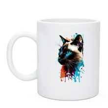 Чашка Сіамський кіт в акварелі