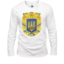 Лонгслів з великим гербом України, колоссям і калиною