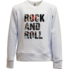 Детский свитшот без начеса Rock And Roll (Рок группы)