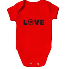 Дитяче боді з написом LOVE і футбольним м’ячем замість O