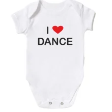 Дитяче боді I Love Dance з червоним серцем