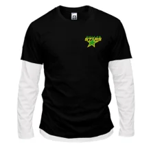 Комбинированный лонгслив с вышитой эмблемой Dallas Stars (Вышивка)