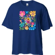 Футболка Oversize з черепахою з квітів