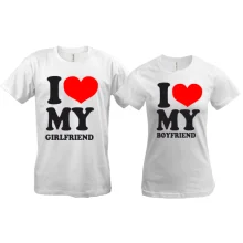 Парні футболки I love my boyfriend girlfriend
