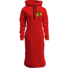 Худи платье с вышитым логотипом Chicago Blackhawks (Вышивка)