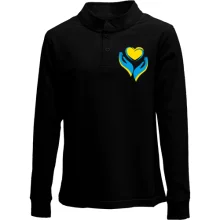 Детский лонгслив поло Ukraine heart