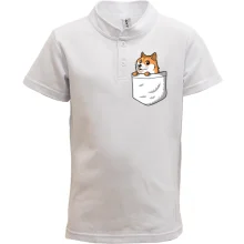 Детская футболка поло с wow doge в кармане