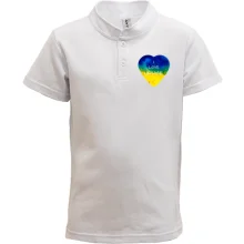 Детская футболка поло "I love Ukraine" на сердце