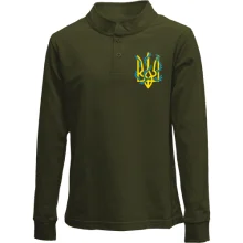 Детский лонгслив поло с проросшим трезубцем