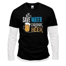 Чоловічий лонгслів Комбі Save Water - Drink Beer