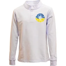 Дитячий лонгслів поло I Stand With Ukraine (вінок із квітів)
