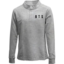 Дитячий лонгслів поло BTS (напис)