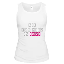 Майка с фразой «All you need is love» в блоках