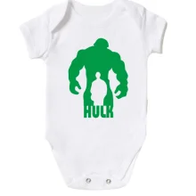 Детское боди с силуэтом Халка и надписью HULK