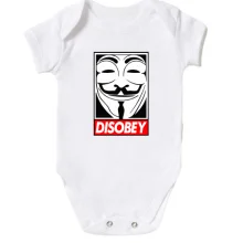 Детское боди Disobey ananymus